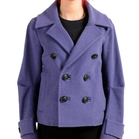 Dsquared2 Women's 100% Wool Purple Double Breasted Basic Jacket US S IT 40